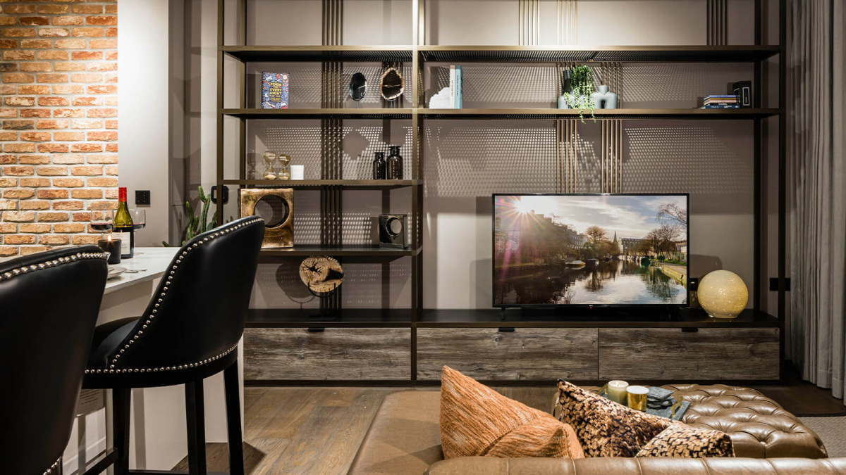 Open-plan living and dining area at The Stage ©Galliard Homes.
