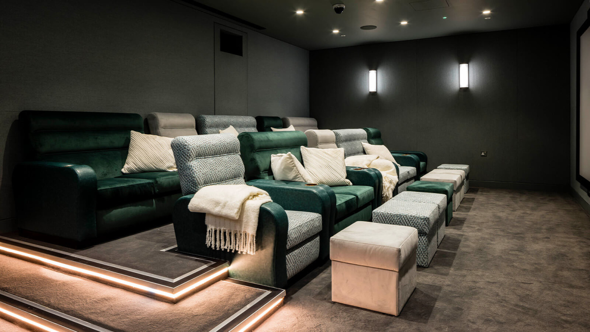 Cinema 2 in lower level 1 at The Stage, ©Galliard Homes.