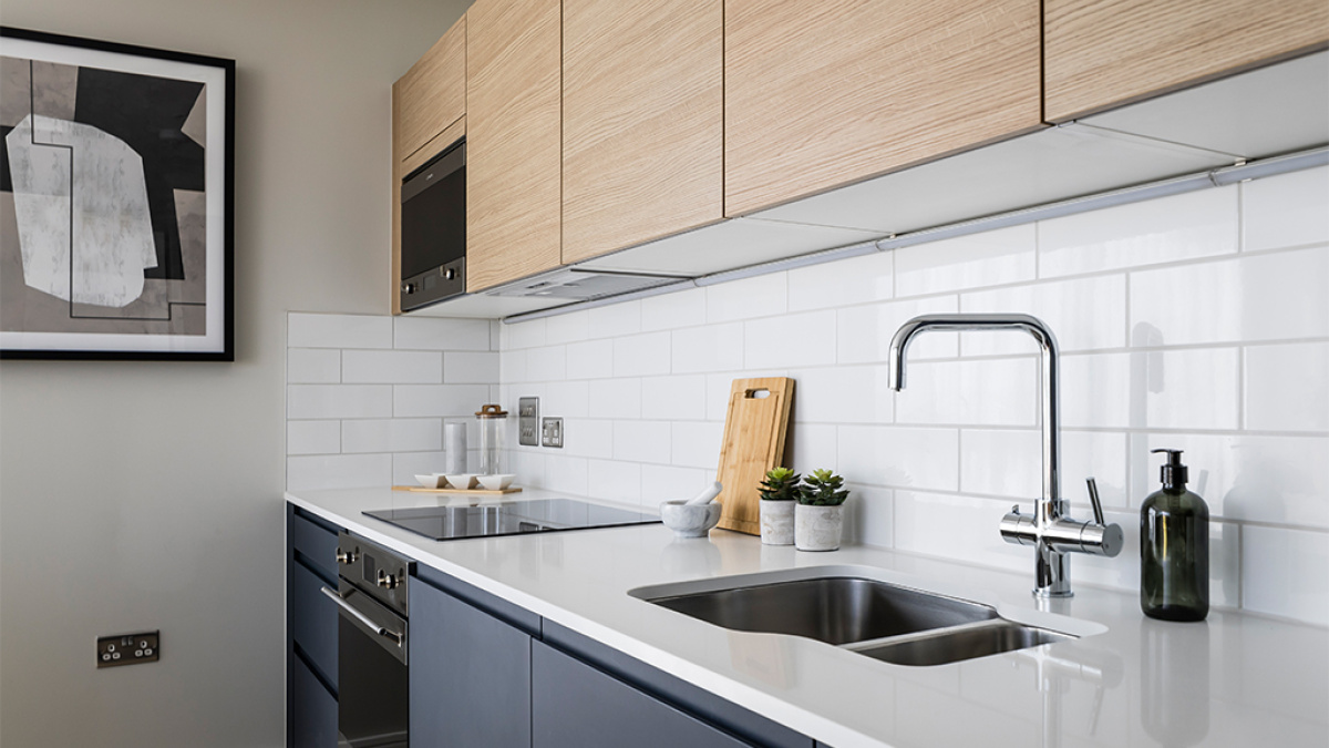 Kitchen at Neptune Wharf ©Galliard Homes.