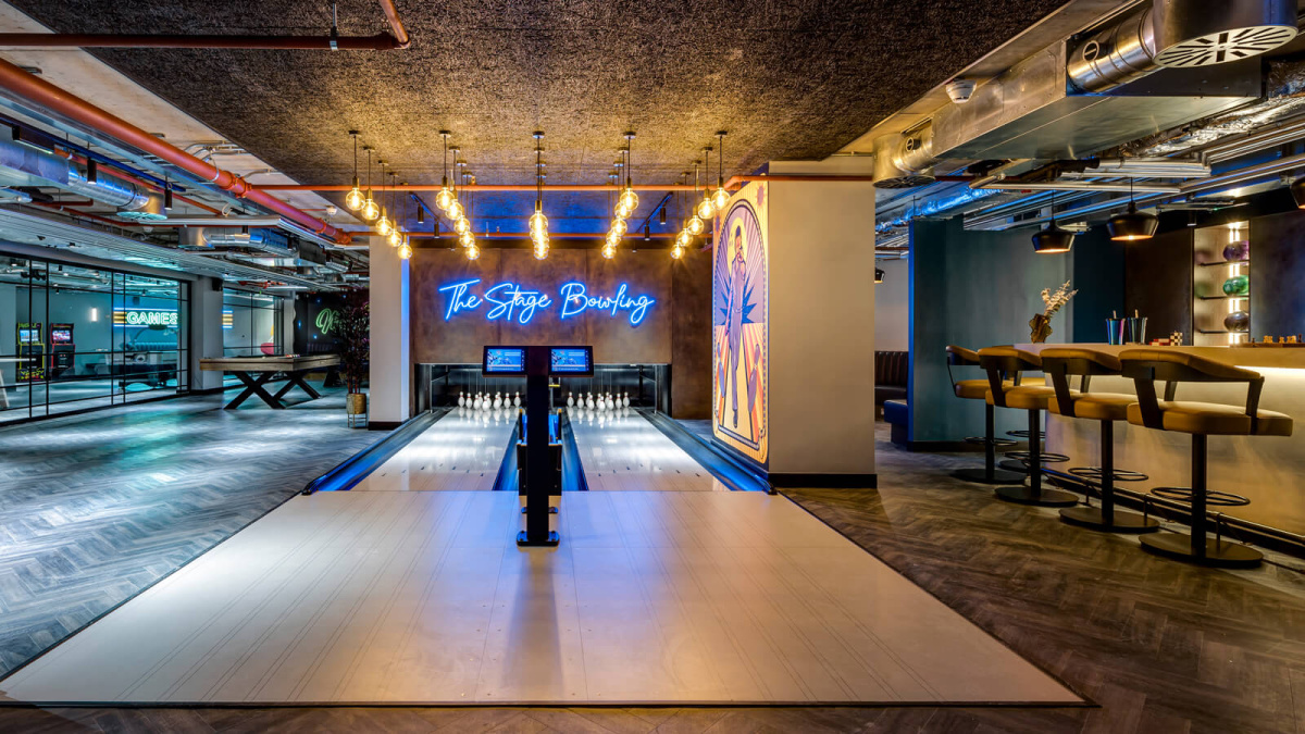 The Stage Bowling in lower level 2 at The Stage, ©Galliard Homes.
