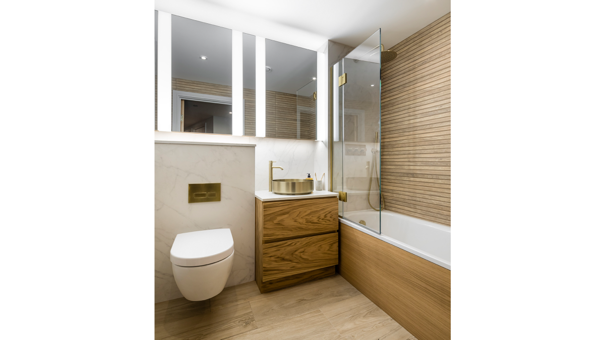 Bathroom at Newham’s Yard at Tower Bridge Road; ©Acorn Property Group.
