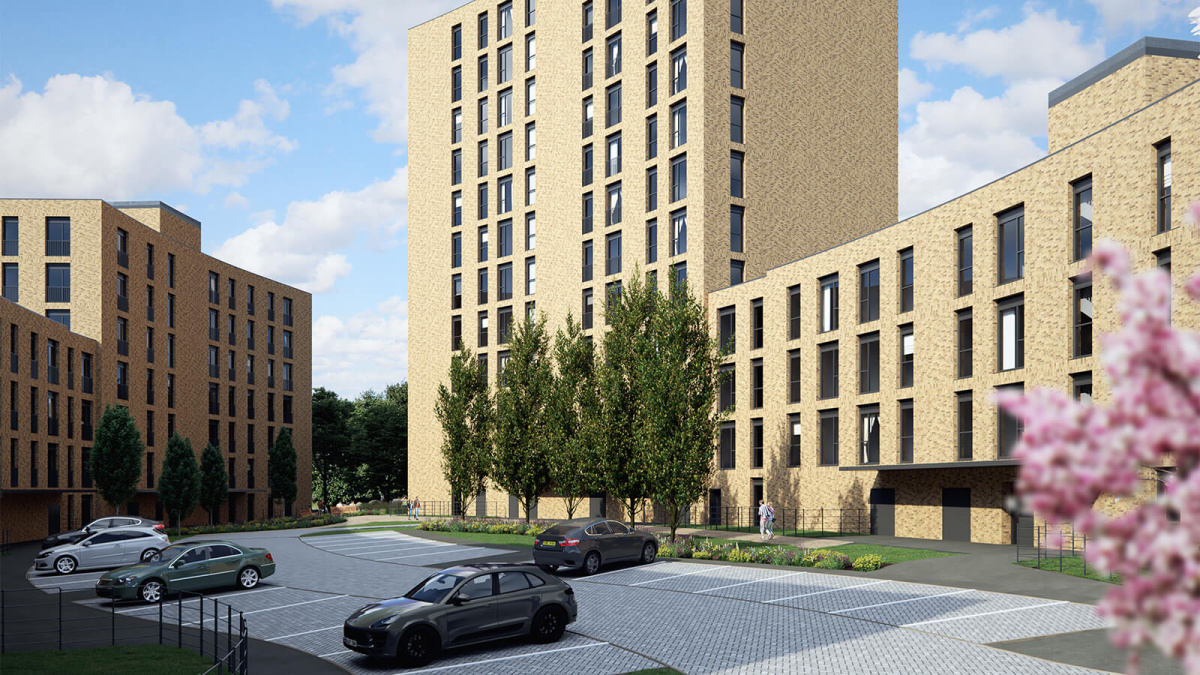 The Bluebell Apartment Type at Belgrave Village, computer generated image intended for illustrative use only, ©Wavensmere
