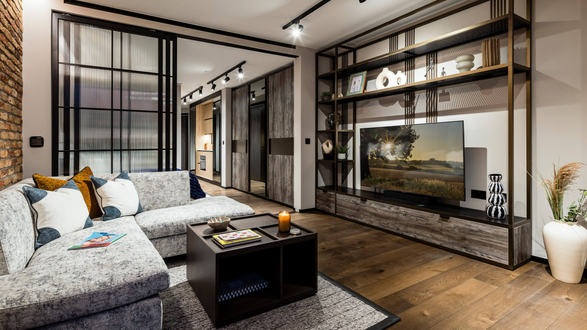 Living area at Apartment 1902 The Stage, ©Galliard Homes.