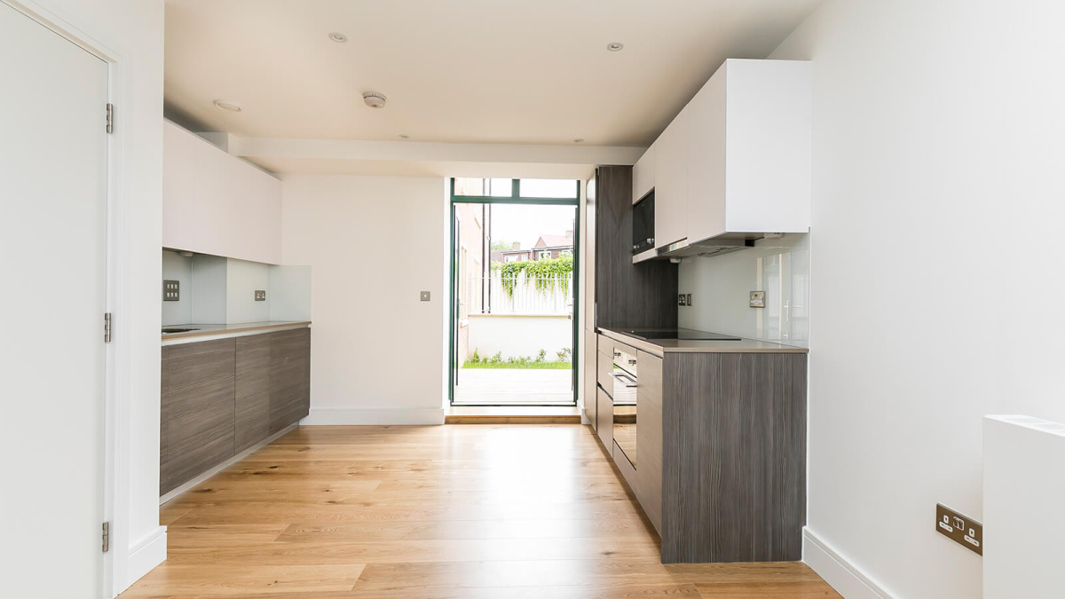 Kitchen area at Crescent House ©Galliard Homes.