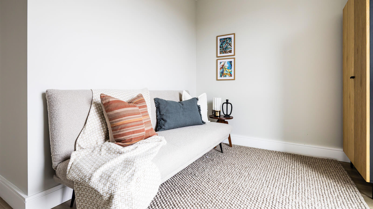 Bedroom at Neptune Wharf ©Galliard Homes.