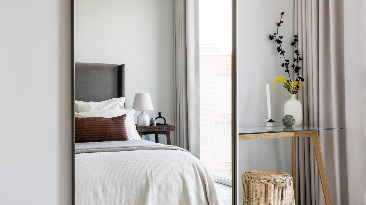 Bedroom at Neptune Wharf ©Galliard Homes. Bedroom at Neptune Wharf ©Galliard Homes.