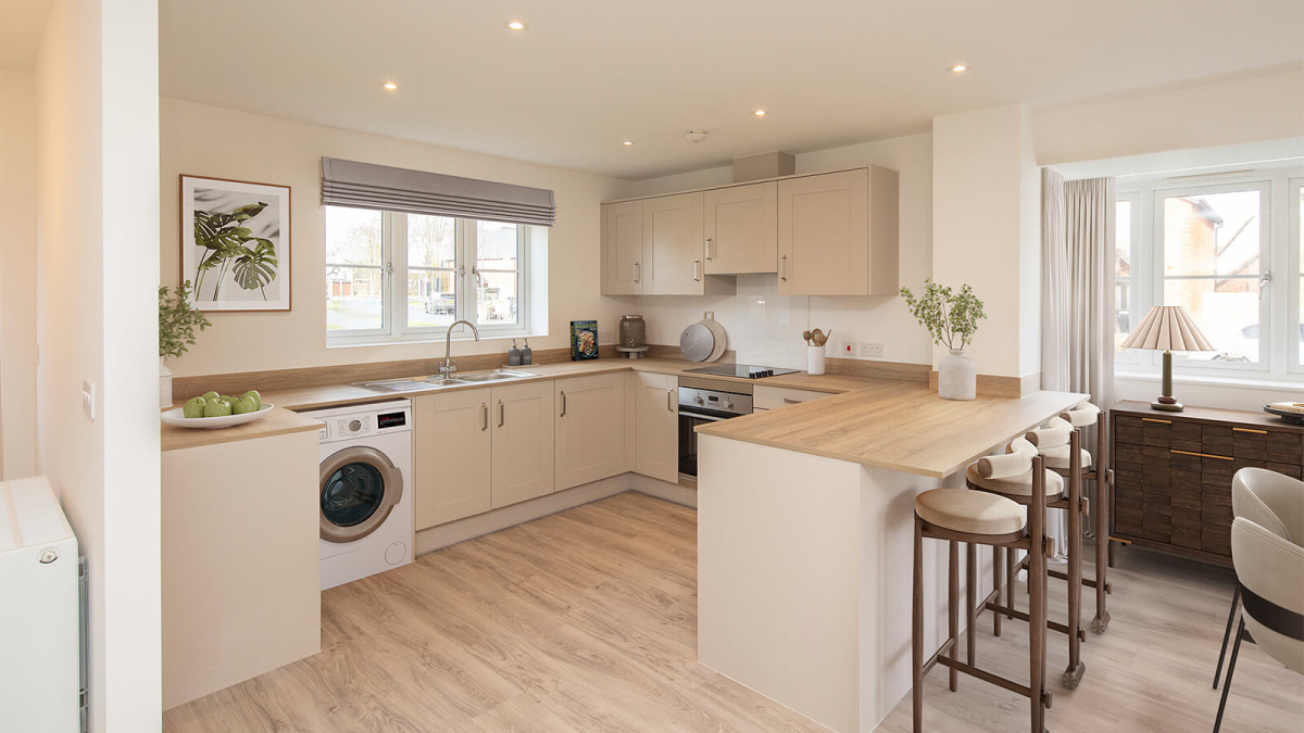 Open-plan kitchen at a 'Luttrell' Barrelmans Point house, ©Wavensmere