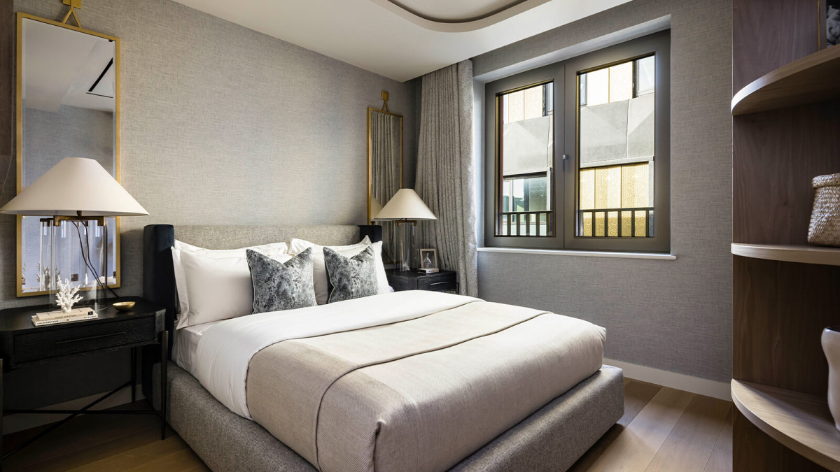 Bedroom at this TCRW SOHO penthouse ©Galliard Homes.