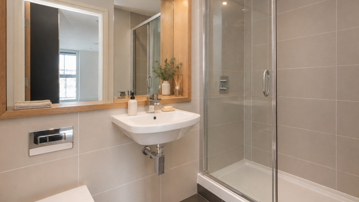 Ensuite shower room of Bedroom 1 at New Capital Quay
