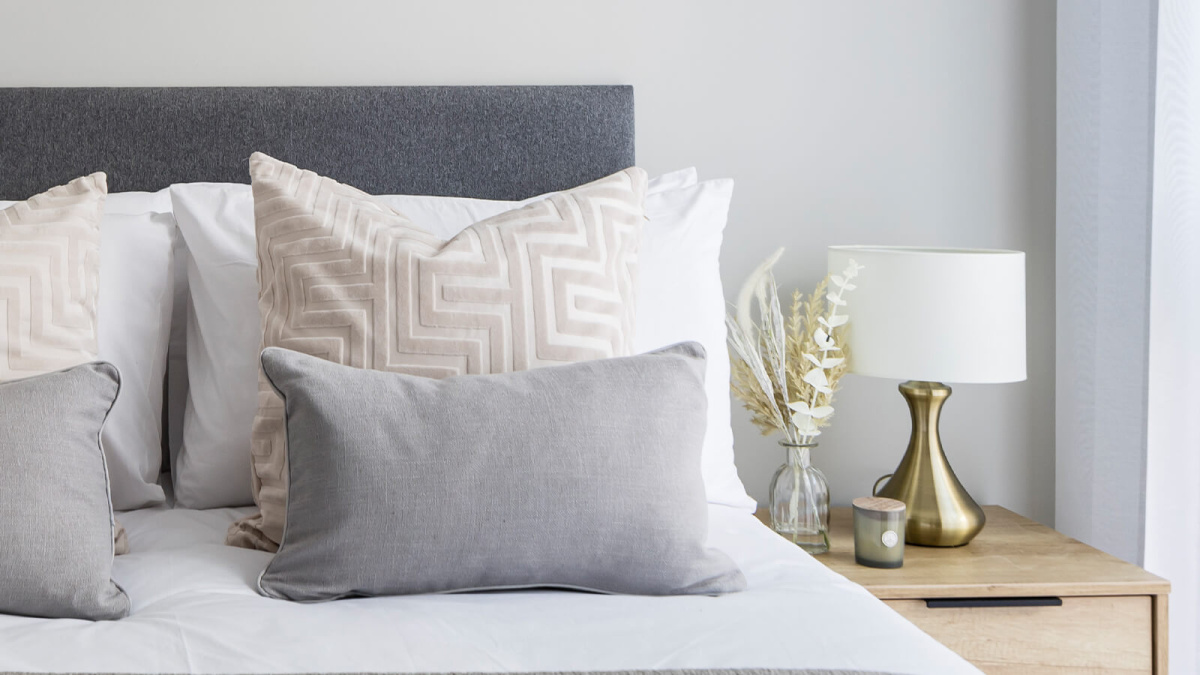 Bedroom at Neptune Wharf ©Galliard Homes.
