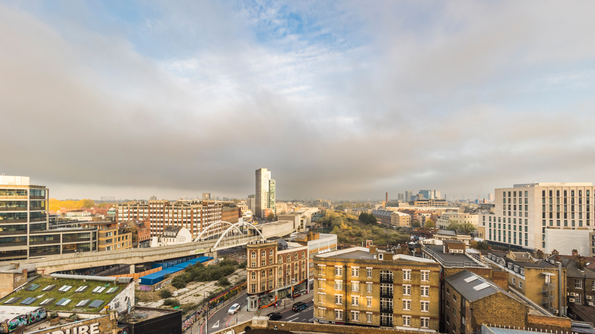 Actual view from Apartment 810 The Stage, ©Galliard Homes.
