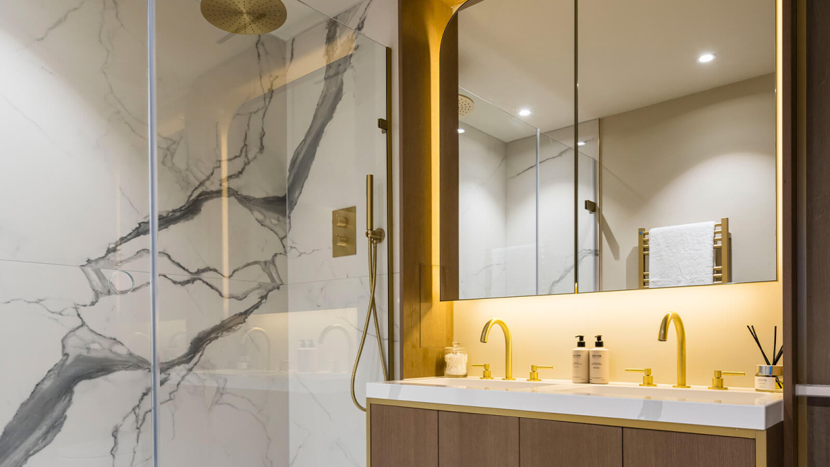 Bathroom at a TCRW SOHO apartment ©Galliard Homes.
