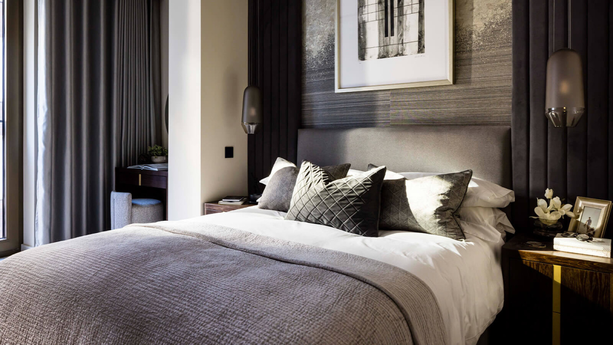 Bedroom at a TCRW SOHO apartment ©Galliard Homes.