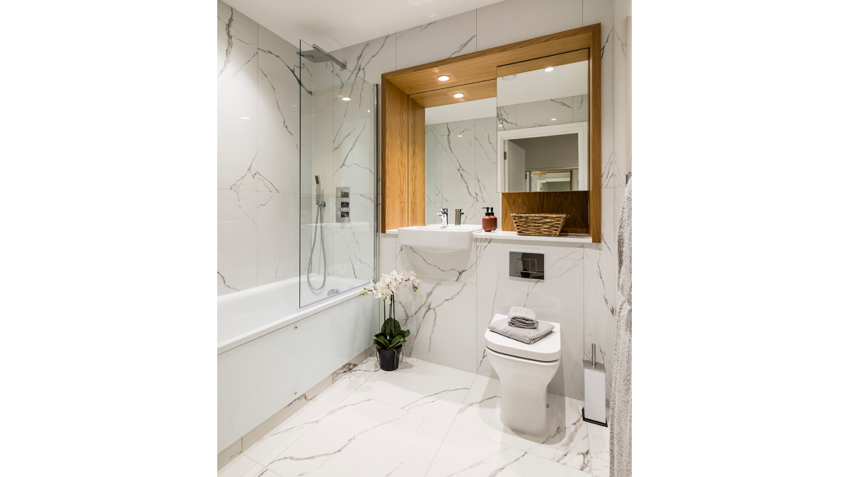 Bathroom at a Wimbledon Grounds apartment, ©Galliard Homes