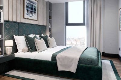 Bedroom at Tower Bridge Road; computer generated image intended for illustrative purposes only, ©Acorn Property Group. Bedroom at Tower Bridge Road; computer generated image intended for illustrative purposes only, ©Acorn Property Group.