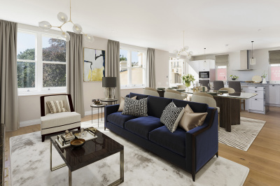 Open plan kitchen, dining and living area at Hope House plot, ©Acorn Property Group. Open plan kitchen, dining and living area at Hope House plot, ©Acorn Property Group.