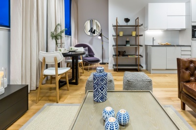 Living and dining area in a Galliard Homes showroom, ©Galliard Homes. Living and dining area in a Galliard Homes showroom, ©Galliard Homes.