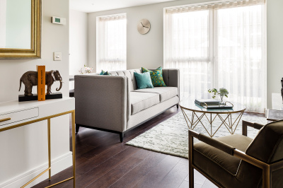 Open-plan living, kitchen and dining area at a Citypark Living apartment, ©Galliard Homes. Open-plan living, kitchen and dining area at a Citypark Living apartment, ©Galliard Homes.