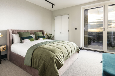 Bedroom at a Cityloft apartment, ©Galliard Homes.