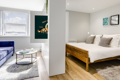 Bedroom area in a Galliard Homes showroom, ©Galliard Homes. Bedroom area in a Galliard Homes showroom, ©Galliard Homes.