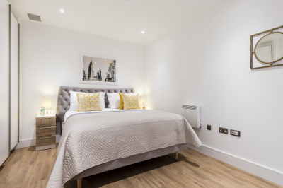 A typical bedroom at a Galliard Homes show apartment ©Galliard Homes. A typical bedroom at a Galliard Homes show apartment ©Galliard Homes.