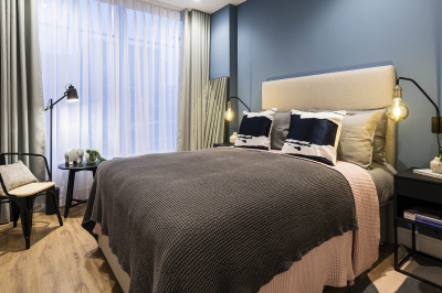 A typical bedroom at a Galliard Homes show apartment, ©Galliard Homes. A typical bedroom at a Galliard Homes show apartment, ©Galliard Homes.