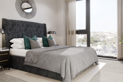 Bedroom at a Galliard Homes show apartment, ©Galliard Homes. Bedroom at a Galliard Homes show apartment, ©Galliard Homes.
