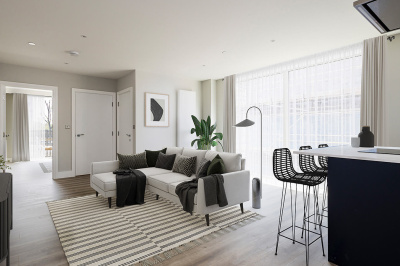 Living and dining area in a Park Avenue Place apartment, computer generated image intended for illustrative use only, ©Galliard Homes. Living and dining area in a Park Avenue Place apartment, computer generated image intended for illustrative use only, ©Galliard Homes.