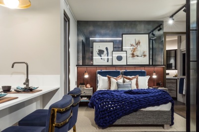 Bedroom at The Stage; image intended for illustrative purposes only, ©Galliard Homes. Bedroom at The Stage; image intended for illustrative purposes only, ©Galliard Homes.