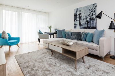 Living area in a Galliard Homes apartment , ©Galliard Homes. Living area in a Galliard Homes apartment , ©Galliard Homes.