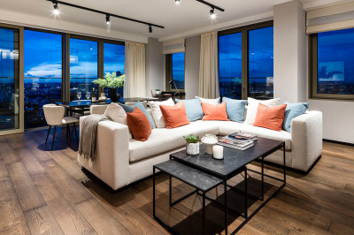 Living room at Apartment 2607 The Stage, ©Galliard Homes.