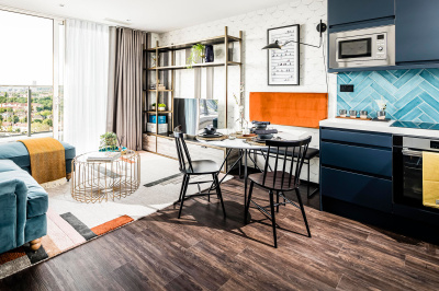 A typical kitchen, living and dining area at a Galliard Homes Highlife Collection show apartment, ©Galliard Homes. A typical kitchen, living and dining area at a Galliard Homes Highlife Collection show apartment, ©Galliard Homes.