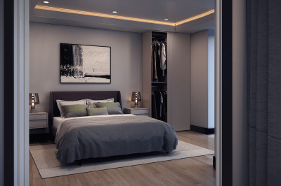 Bedroom at an Arena Quayside duplex apartment, computer generated image for illustrative use only, ©Galliard Homes. Bedroom at an Arena Quayside duplex apartment, computer generated image for illustrative use only, ©Galliard Homes.