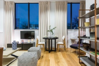 Living area at the Carlton House showroom, ©Galliard Homes. Living area at the Carlton House showroom, ©Galliard Homes.