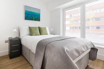 Bedroom area in a typical Galliard apartment, ©Galliard Homes. Bedroom area in a typical Galliard apartment, ©Galliard Homes.