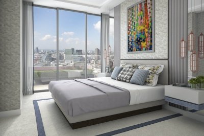 Bedroom at The Stage, computer generated image intended for illustrative purposes only, ©Galliard Homes. Bedroom at The Stage, computer generated image intended for illustrative purposes only, ©Galliard Homes.