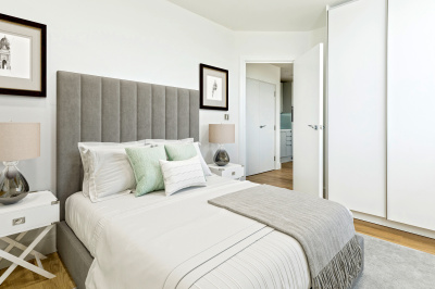 Bedroom area at a Galliard Homes apartment, computer generated image intended for illustrative purposes only, ©Galliard Homes. Bedroom area at a Galliard Homes apartment, computer generated image intended for illustrative purposes only, ©Galliard Homes.