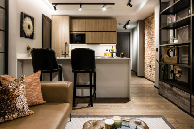 Open-plan kitchen, living and dining area at The Stage ©Galliard Homes. Open-plan kitchen, living and dining area at The Stage ©Galliard Homes.