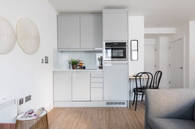 Kitchen at a Galliard Homes apartment, ©Galliard Homes. Kitchen at a Galliard Homes apartment, ©Galliard Homes.