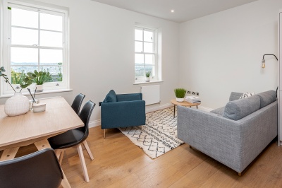 Open-plan kitchen, living and dining area at Hope House, ©Acorn Property Group. Open-plan kitchen, living and dining area at Hope House, ©Acorn Property Group.