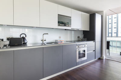 Kitchen at Harbour Central, ©Galliard Homes. Kitchen at Harbour Central, ©Galliard Homes.
