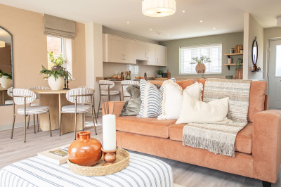 Open-plan living area at Plot 37 Barrelmans Point ©Wavensmere