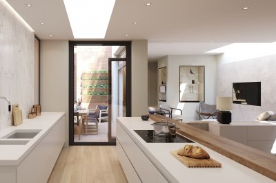 Kitchen area at Islington Square, ©Galliard Homes. Kitchen area at Islington Square, ©Galliard Homes.