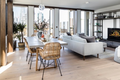 Living area at a Trilogy penthouse, ©Acorn Property Group. Living area at a Trilogy penthouse, ©Acorn Property Group.
