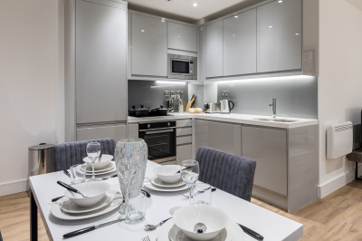 A typical open plan kitchen area at a Galliard Homes show apartment, ©Galliard Homes. A typical open plan kitchen area at a Galliard Homes show apartment, ©Galliard Homes.