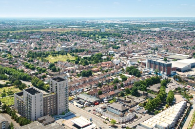 Greenview Court, aerial view , computer generated image intended for illustrative purposes only, ©Galliard Homes. Greenview Court, aerial view , computer generated image intended for illustrative purposes only, ©Galliard Homes.