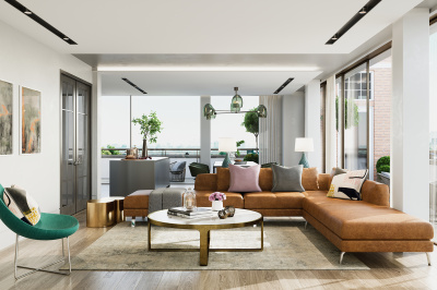 Living area at Islington Square, computer generated image intended for illustrative purposes only, ©Galliard Homes. Living area at Islington Square, computer generated image intended for illustrative purposes only, ©Galliard Homes.