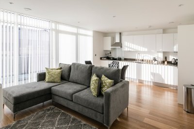 Living area at a Galliard Homes show apartment, ©Galliard Homes. Living area at a Galliard Homes show apartment, ©Galliard Homes.