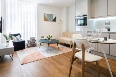 Kitchen at a Galliard Homes apartment, ©Galliard Homes. Kitchen at a Galliard Homes apartment, ©Galliard Homes.