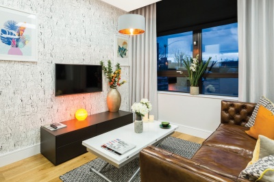 Living area in a Galliard Homes showroom, ©Galliard Homes. Living area in a Galliard Homes showroom, ©Galliard Homes.